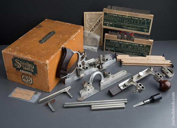 Amazing STANLEY No. A45 Combination Plow Plane 100% COMPLETE and MINT! In Original Box SWEETHEART - 89721
