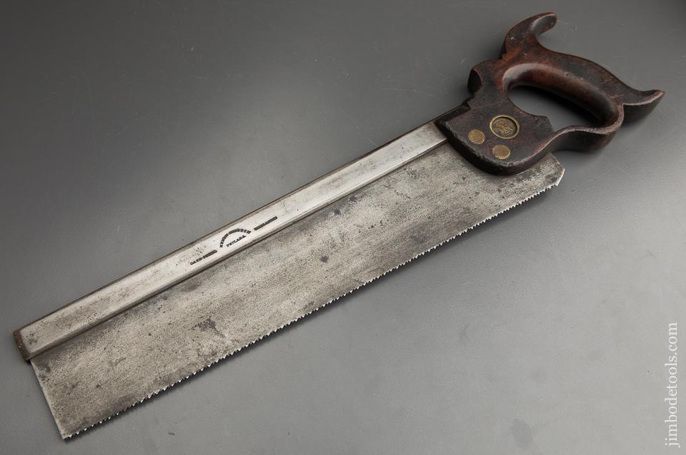12 point 14 inch Crosscut DISSTON Pre-SONS Back Saw circa 1840-65 - 89736