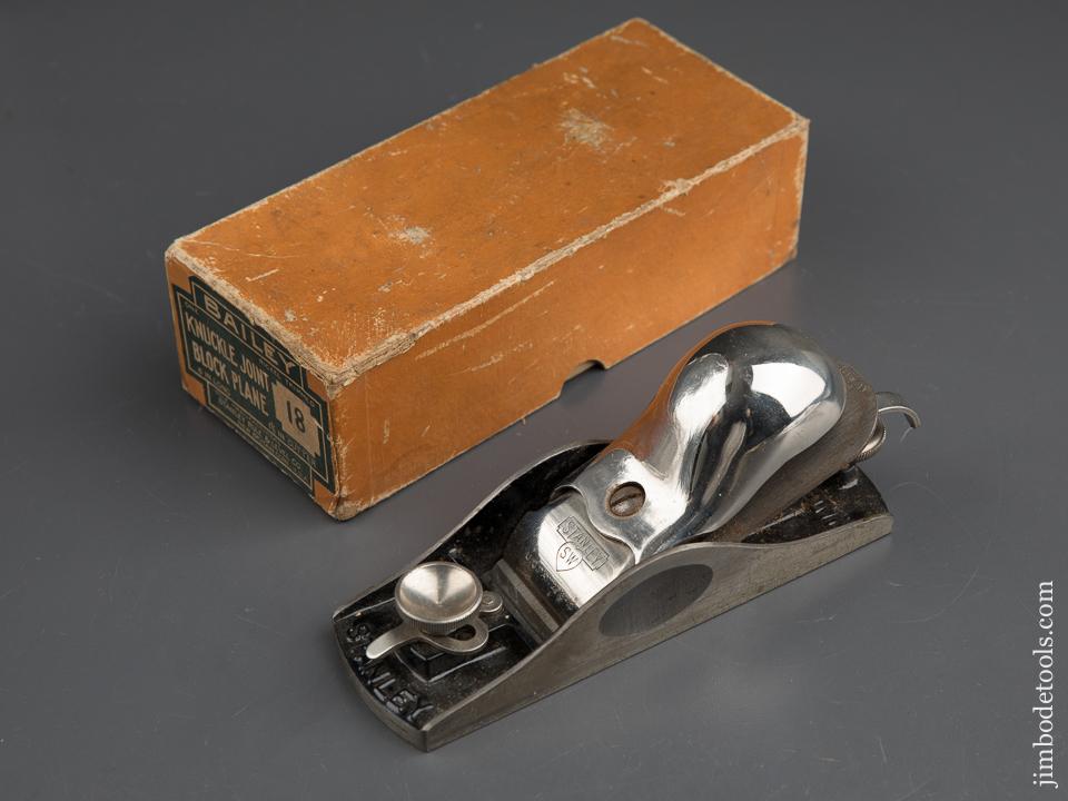 STANLEY No. 18 Knuckle Joint Block Plane MINT in Original Box - 89771