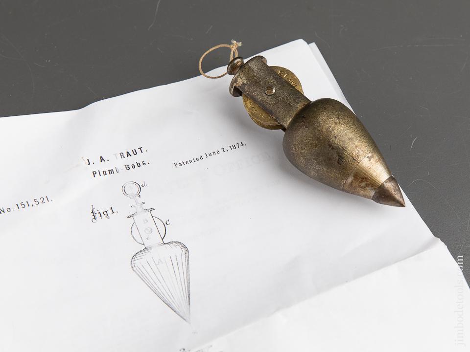 TRAUT Patent June 2, 1874 STANLEY No. 4 Cast Iron Plumb Bob - 89773