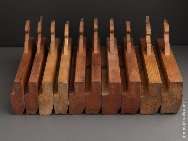 Five Pairs of L. CASE WATERTOWN NY Hollows & Rounds Molding Planes circa 1850-55 NEAR NEW - 89793