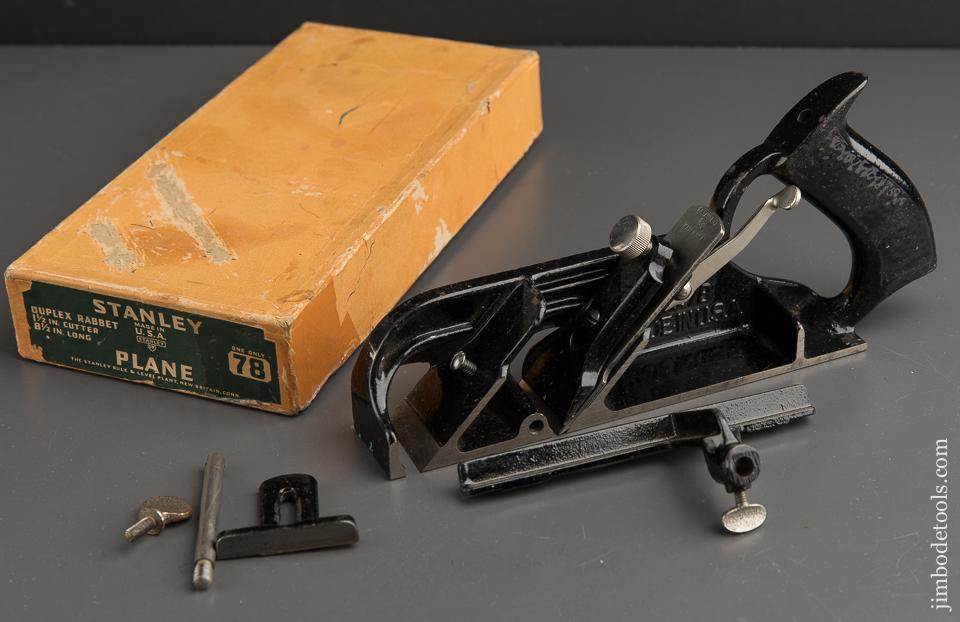STANLEY No. 78 Duplex, Rabbet, and Filletster Plane MINT in Original Box SWEETHEART - 89797