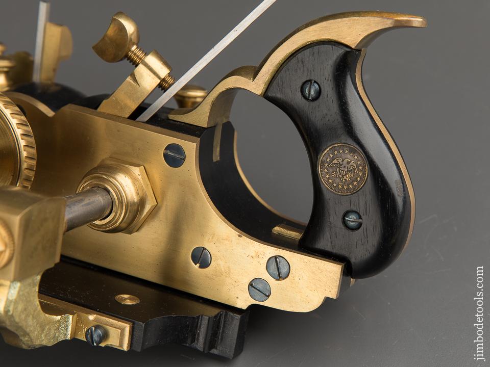 Phenomenal! Brass & Ebony Moving Filletster Plane by JIM LEAMY - 89840U