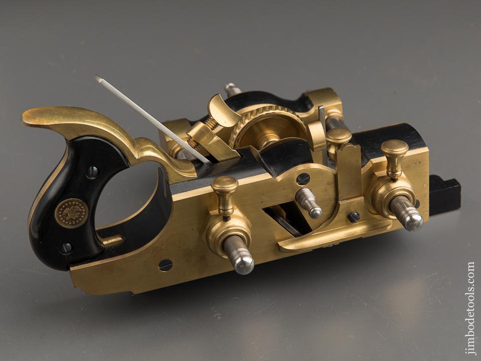 Phenomenal! Brass & Ebony Moving Filletster Plane by JIM LEAMY - 89840U