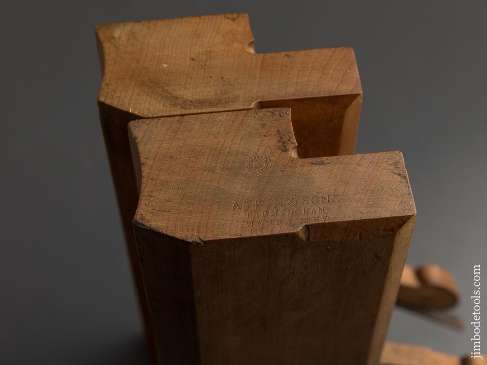 Crisp Set of Thirteen ATKIN & SONS Skewed Hollows & Rounds Moulding Planes circa 1839-1900 Birmingham - 89841
