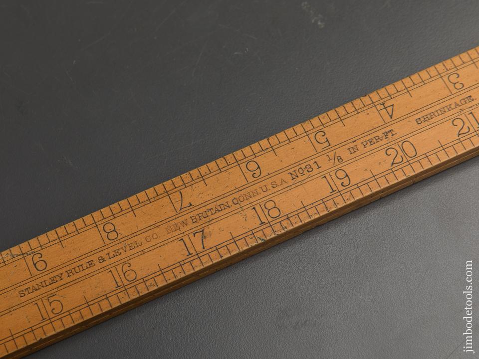 RARE Flat Hinged STANLEY No. 31 1/8 Shrink Rule - 89843