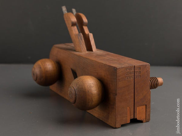 Near Mint! J. STARR N. LISBON OHIO Double Iron Sash Molding Plane with Threaded Rods RARE - 89851U