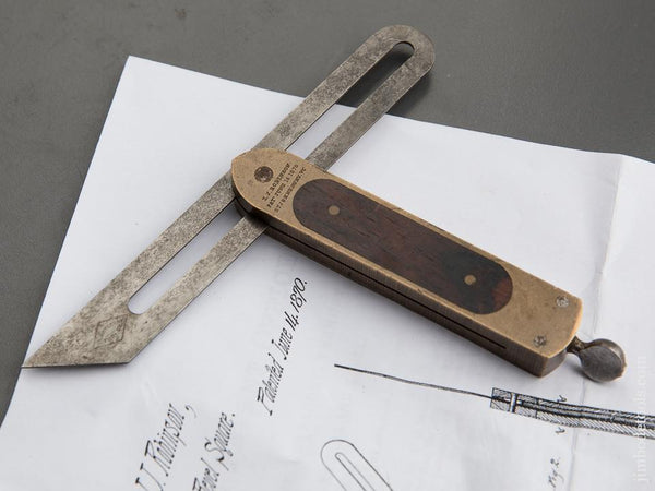 Crisp ROBINSON Patent June 14, 1870 ST. JOHNSBURY Rosewood & Brass Six inch Bevel - 89852U