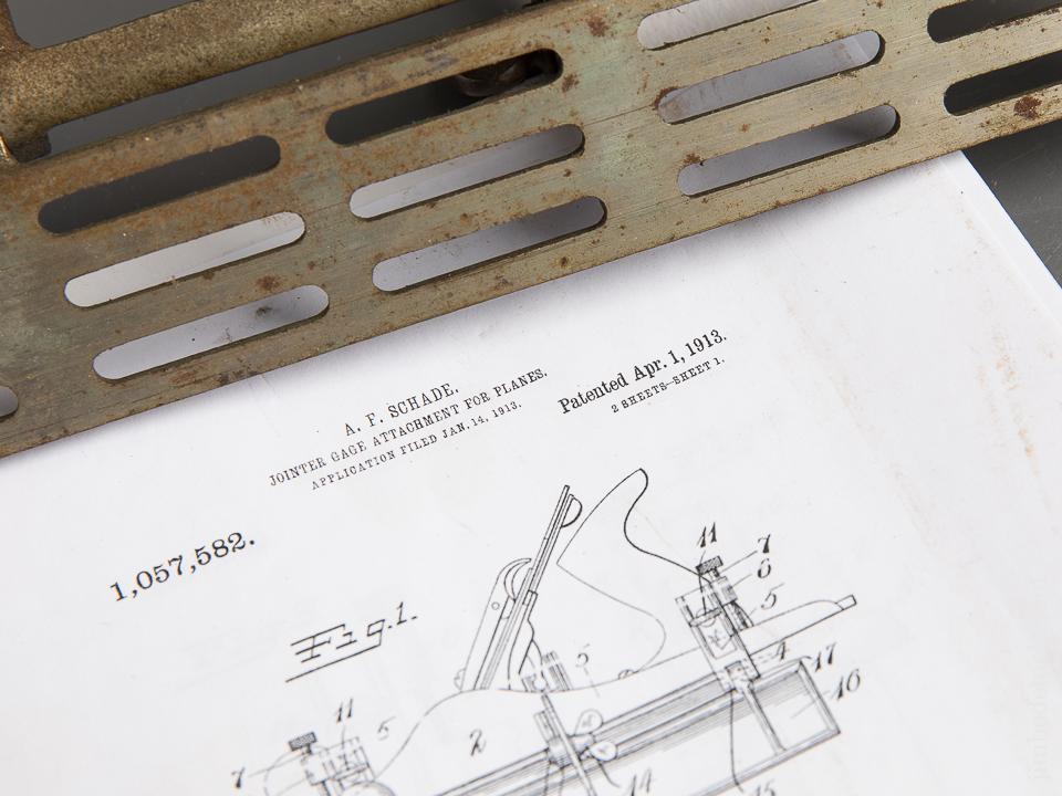 SCHADE Patent  April 1, 1913 STANLEY No. 386 Jointer Gauge - 89854
