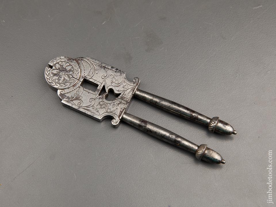 POE J. FRAGH 1839 Dated and Decorated Armorer's Wrench with Acorn Finials - 89866