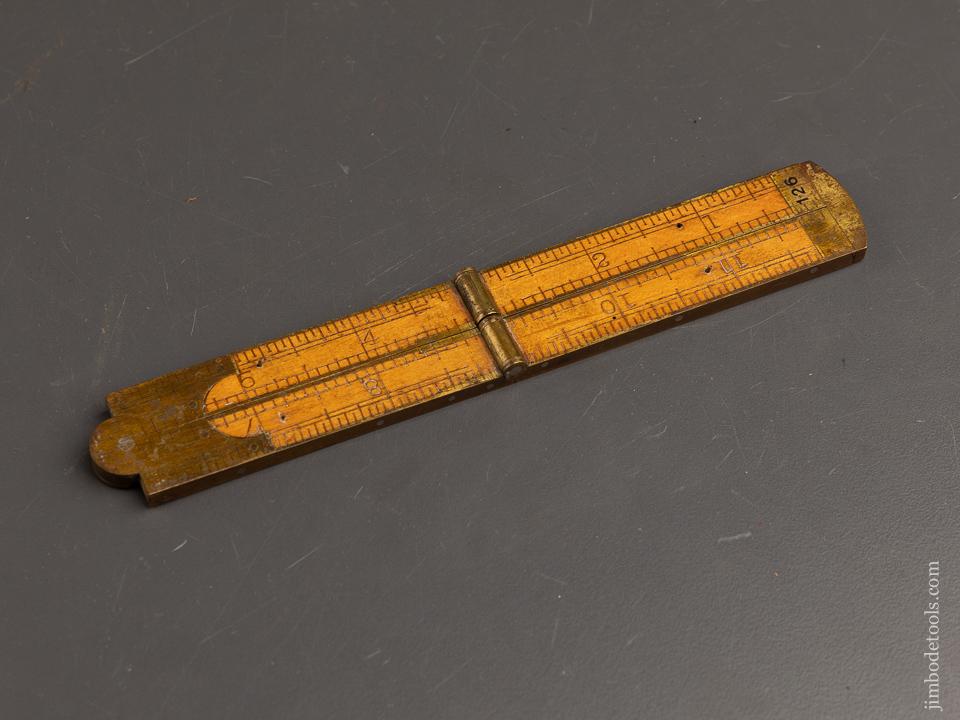 Extra Extra Fine! One Foot Four Fold STANELY No. 32 1/2 Boxwood & Brass Carpenter's Caliper Rule - 89885