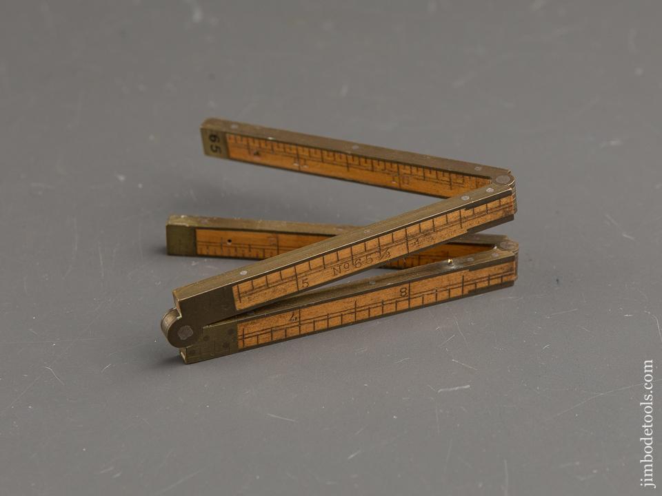 Crisp STANLEY No. 65 1/2 Boxwood & Brass One Foot Four Fold Carpenter's Rule - 89886