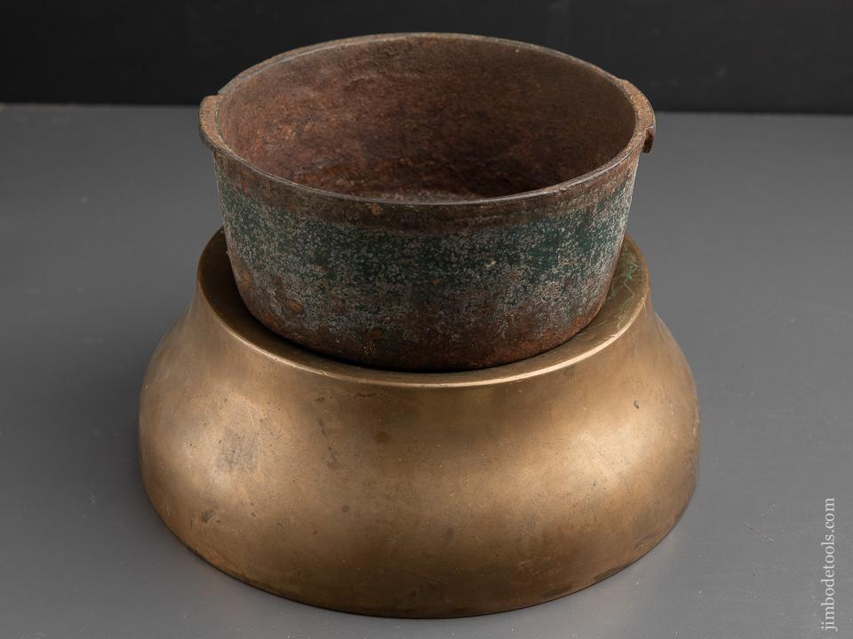 Brass Cuspidor with Cast Iron Insert with AUBURN NY Logo - 89913