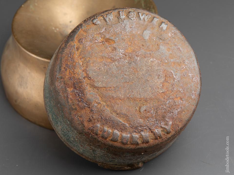 Brass Cuspidor with Cast Iron Insert with AUBURN NY Logo - 89913