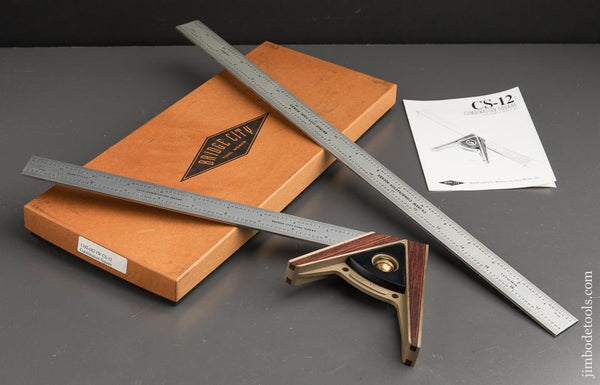 BRIDGE CITY TOOL WORKS CS-12 Combination Square in Original Box with RARE CS-18 inch Rule - 89920