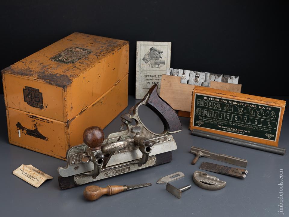 STANLEY No. 45 Combination Plane 100% Complete in Original Box SWEETHEART - 89939
