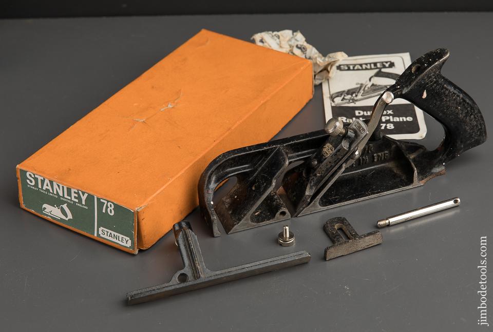 STANLEY No. 78 Duplex, Rabbet, and Filletster Plane 100% COMPLETE in Original Box - 90002