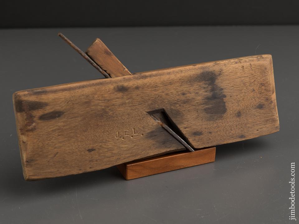 18th Century I. NICHOLSON Ten inch Yellow Birch Molding Plane circa 1712-1807 Wrentham, MA - 90004