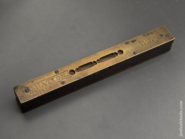 J. HATTON 1865 Dated Rosewood & Brass Eight inch Level - 90035