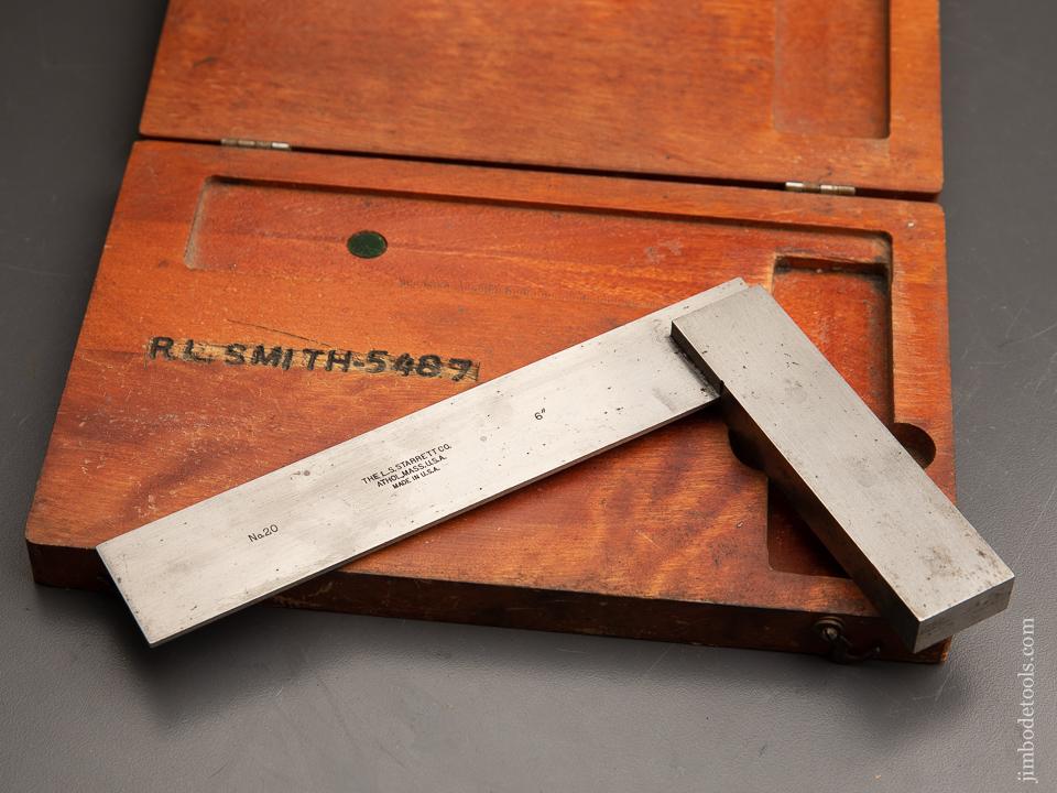 Six inch STARRETT Try Square in Original Wooden Box - 90675