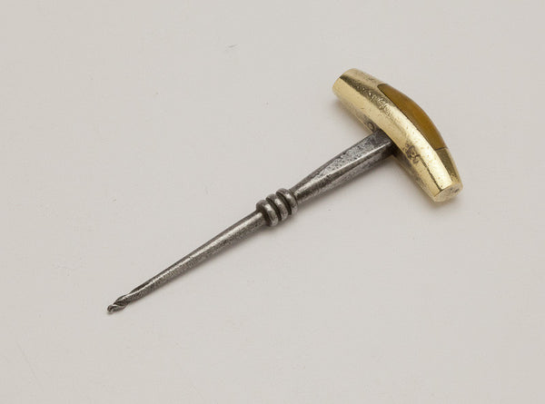 Gorgeous French Barrel Tester In Green Buffalo Horn & Brass