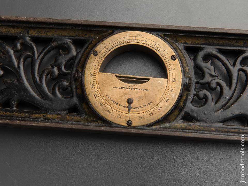 Extra Fine! 24 inch DAVIS Patent September 17, 1867 Tall Frame Spirit Level - 90180