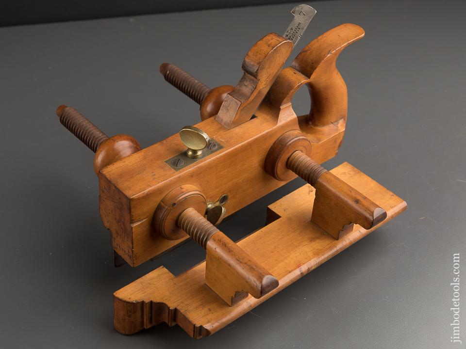 G.W. DENISON Handled Boxwood Plow Plane circa 1868-84 Winthrop, CT - 90184