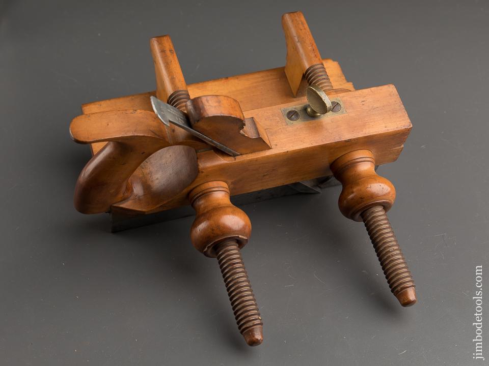G.W. DENISON Handled Boxwood Plow Plane circa 1868-84 Winthrop, CT - 90184