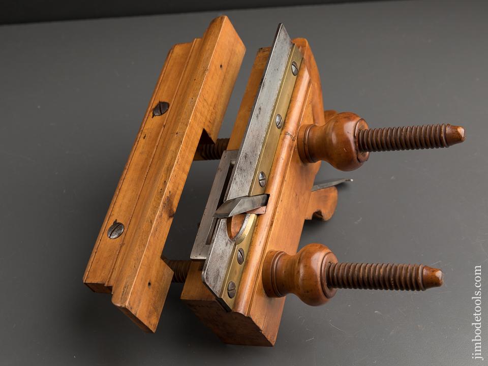 G.W. DENISON Handled Boxwood Plow Plane circa 1868-84 Winthrop, CT - 90184