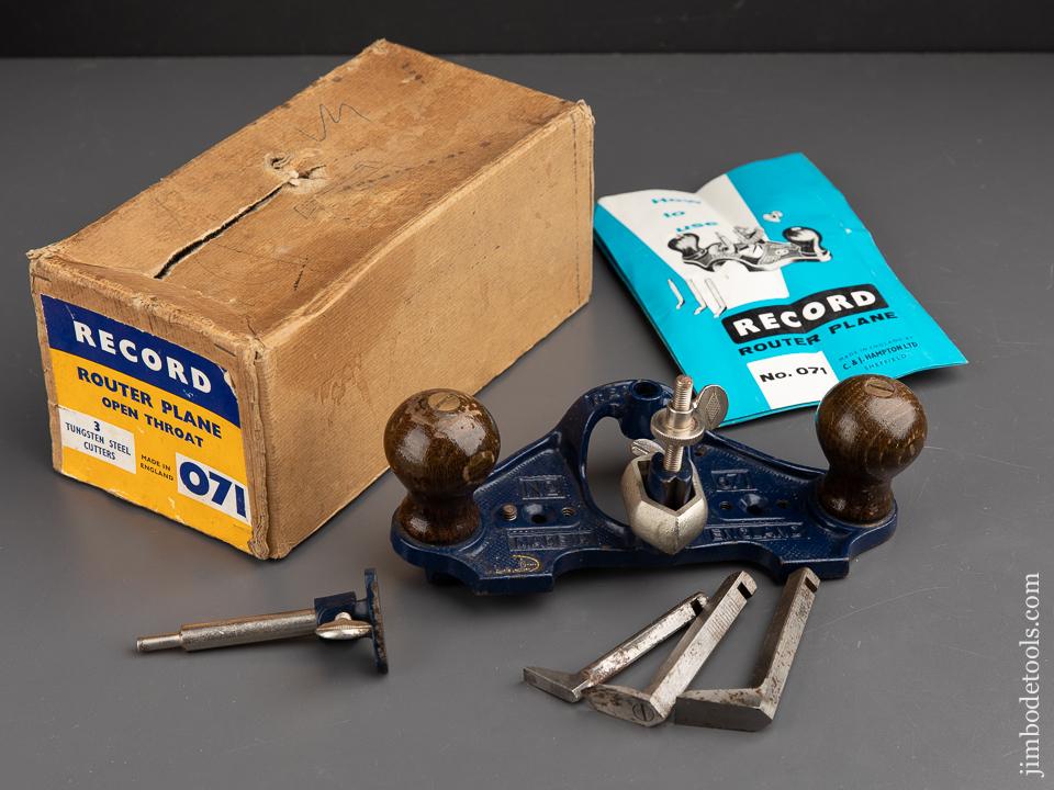 RECORD No. 071 Router Plane NEAR MINT in Original Box - 90209