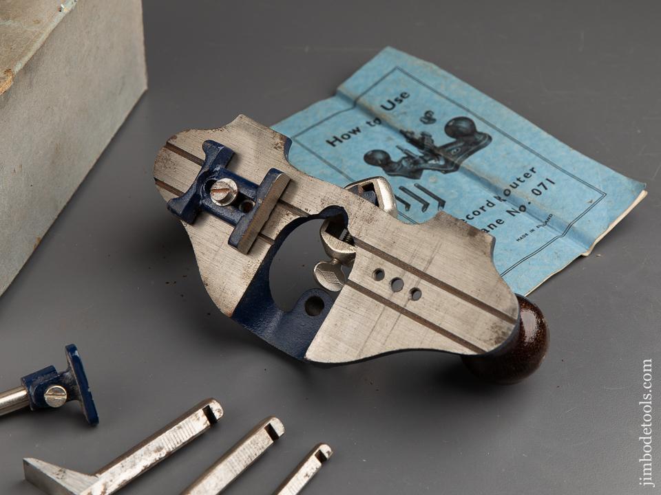 Extra Fine RECORD No. 071 Router Plane NEAR MINT in Original Box - 90211