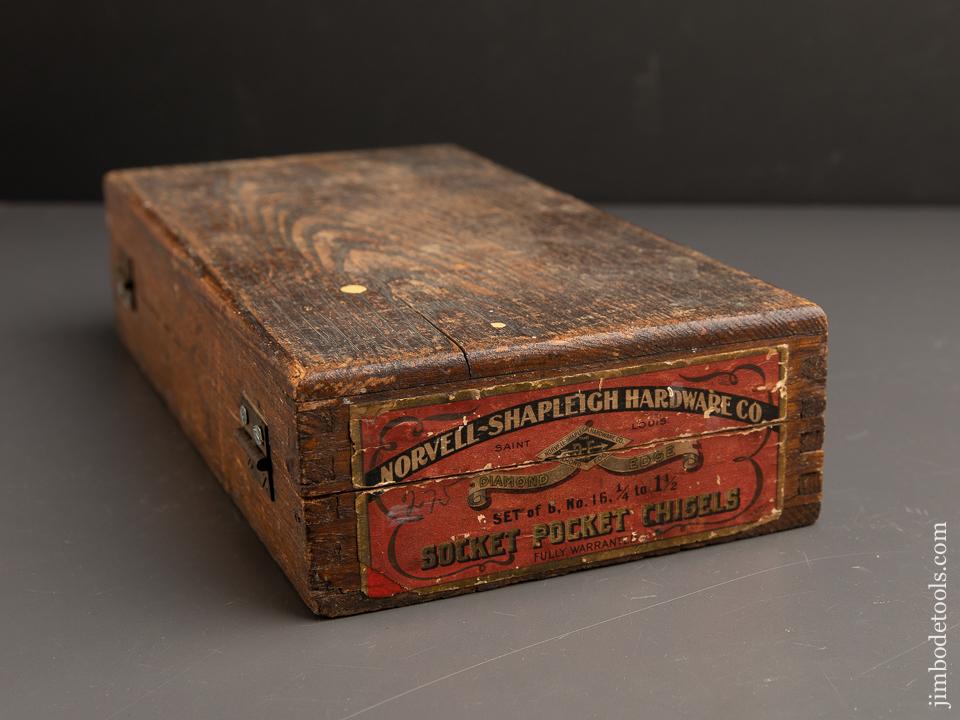 MINT Set of Six SHAPLEIGH DIAMOND EDGE Chisels in Original Box - 91213