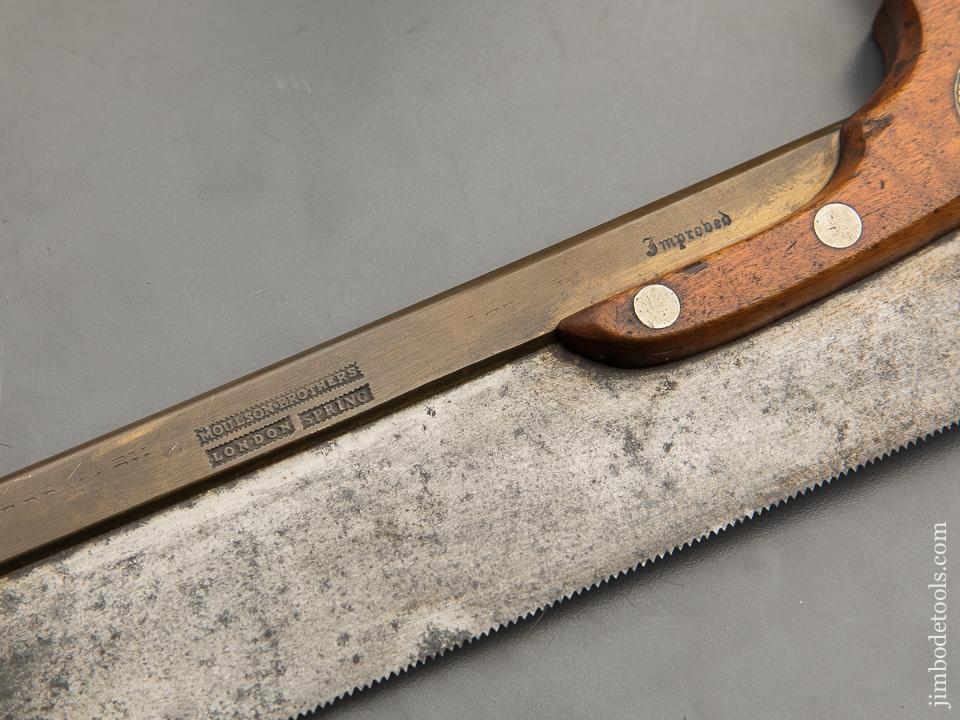 Amazing! 15 point 8 inch MOULSON BROS LONDON SPRING Brass Back Triple Cove Dovetail Saw - 90256U