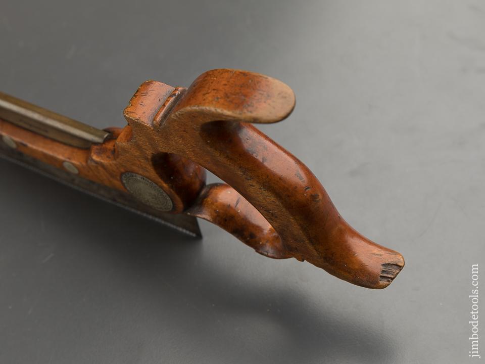 Amazing! 15 point 8 inch MOULSON BROS LONDON SPRING Brass Back Triple Cove Dovetail Saw - 90256U