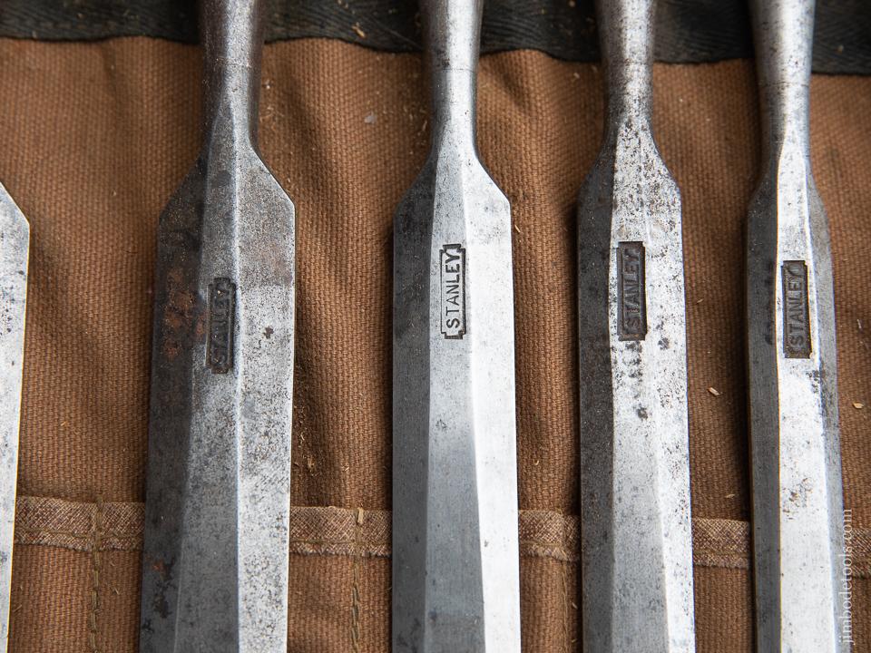 RARE & Fine! COMPLETE Set of Twelve STANLEY No. 701 No. 20 Chisels in Roll - 90266