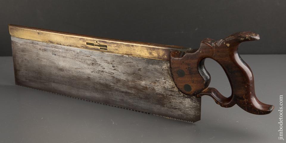 Excellent & Early! 12 point 14 inch Rip HILL LATE HOWELL Brass Back Tenon Saw - 90278