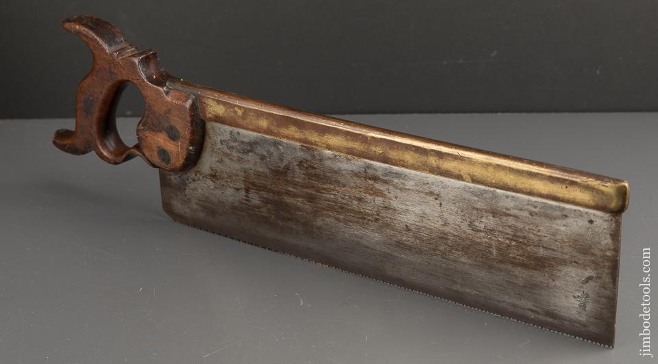 Excellent & Early! 12 point 14 inch Rip HILL LATE HOWELL Brass Back Tenon Saw - 90278