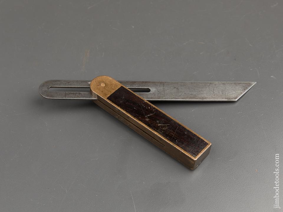 H. ADAMS Rosewood & Brass Bevel VERY RARE Design - 90297U