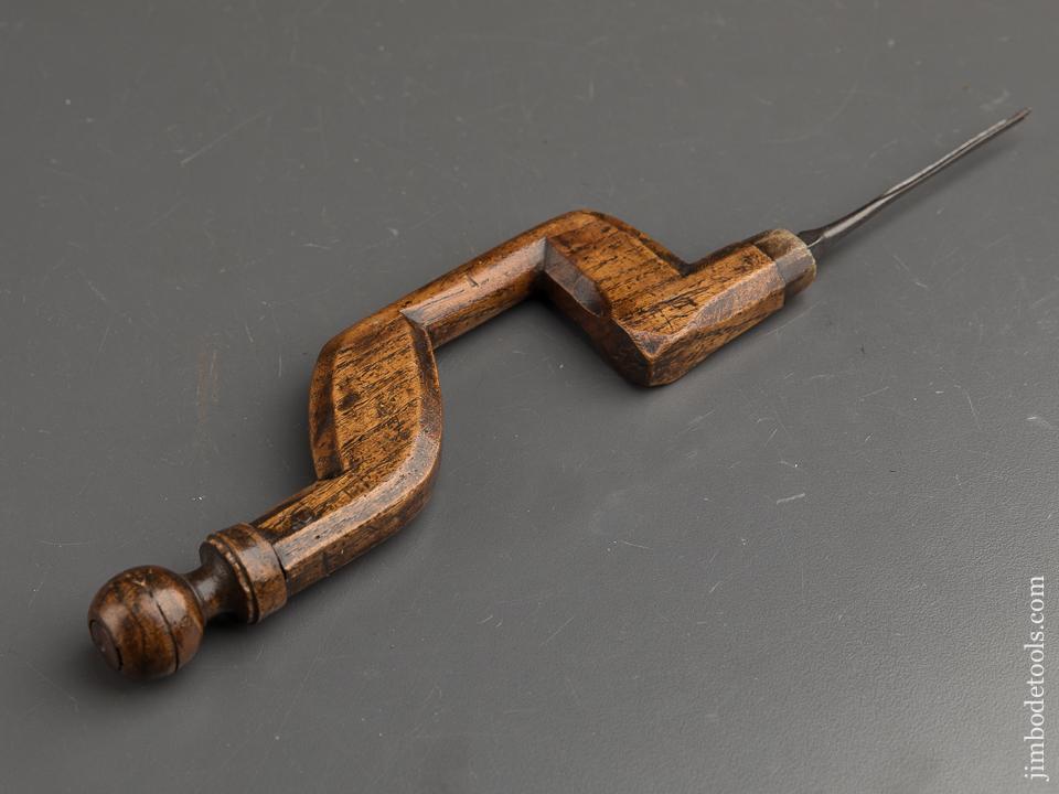 Awesome Miniature 18th Century Bit Brace with Buffalo Horn Ferrule! - 90320U