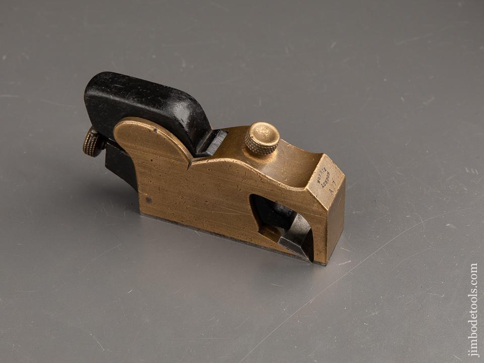 Very Rare! NORRIS No. A27 Adjustable Bull Nose Rabbet Plane in Gunmetal and Ebony - 90356U