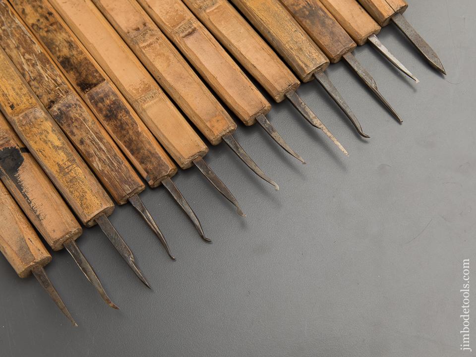 Amazing Set of Thirteen Shoulder Knives for Scrimshaw - 90420
