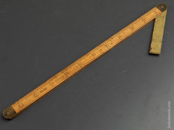 Extra Fine Twelve inch STANLEY No. 42 Boxwood & Brass Ship Carpenter's Bevel - 90446