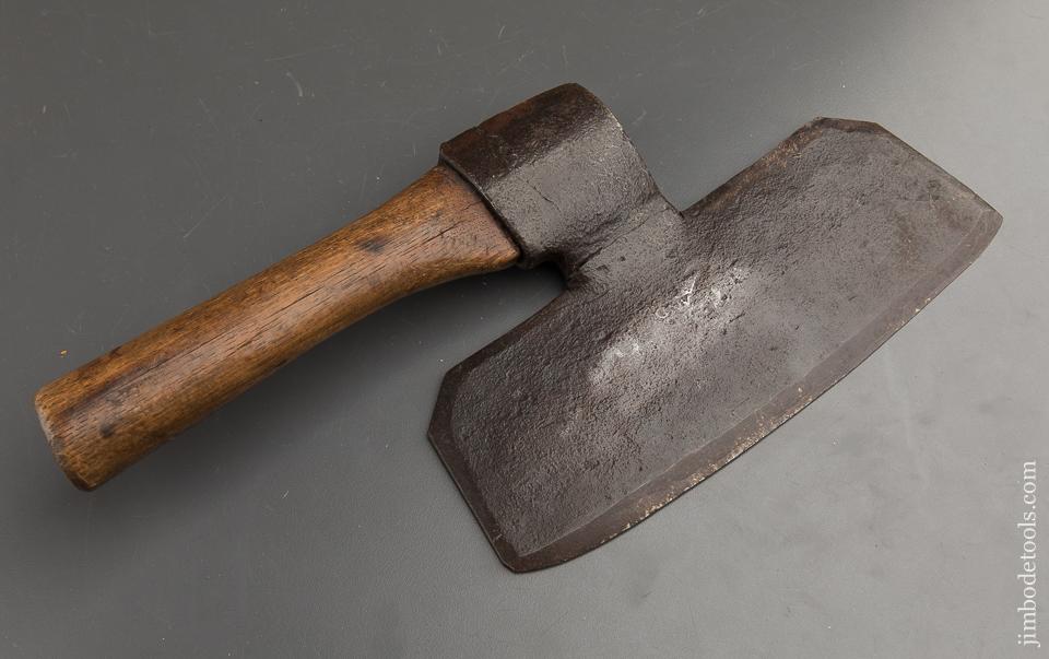 Early Blacksmith-Made Single Bevel Cooper's Side Axe Signed ???AND - 90452