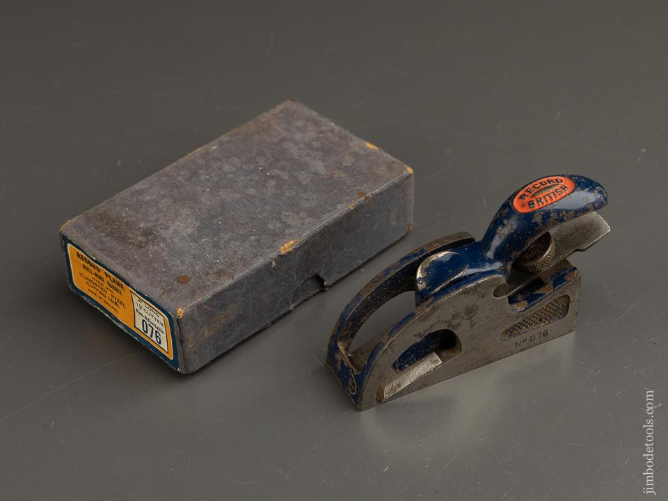 RECORD No. 076 Bull Nose Rabbet Plane in Original Box - 90553