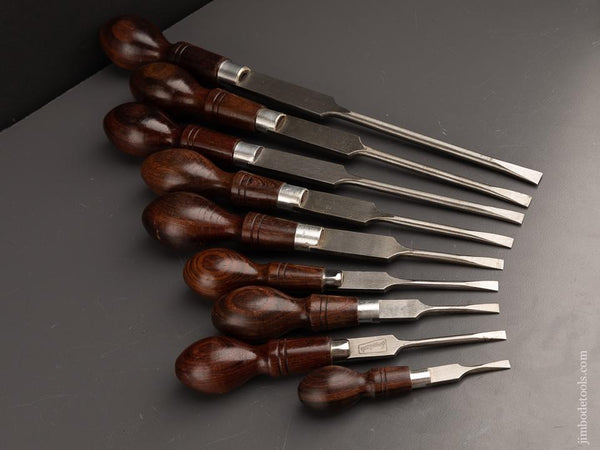 Stunning Set of Nine ENGGTOOLS Cabinet Maker's Turn Screws in Rosewood - 90570