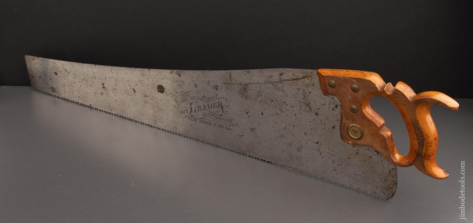 NEW OLD STOCK 5 1/2 point 26 inch Rip NEW YORK SAW CO LEADER No. 56 Hand Saw - 90594