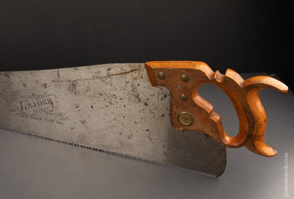NEW OLD STOCK 5 1/2 point 26 inch Rip NEW YORK SAW CO LEADER No. 56 Hand Saw - 90594