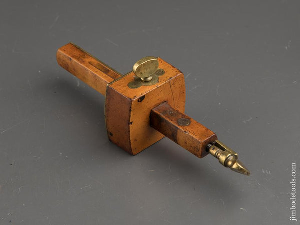 Eight inch DISSTON & MORSS Boxwood & Brass Mortise Gauge - 90633