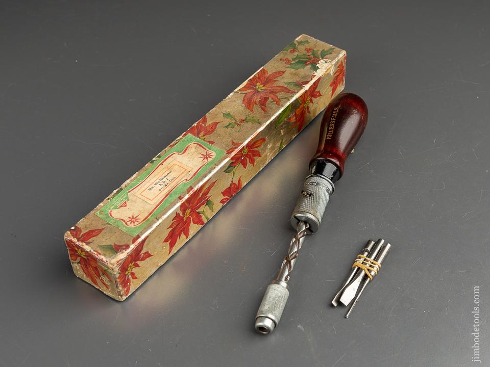 MILLERS FALLS No. 29 Spiral Ratchet Screw Driver With Three Bits in Original Christmas Box - 90760