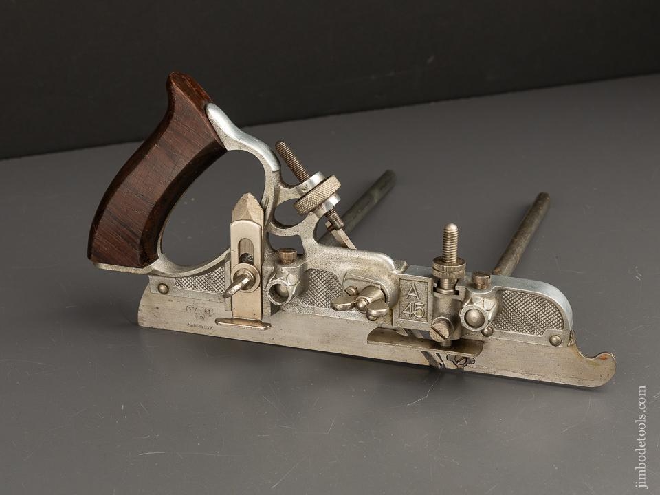 Rare! STANLEY No. A45 Aluminum Combination Plow Plane 100% COMPLETE in Original Box - 90813